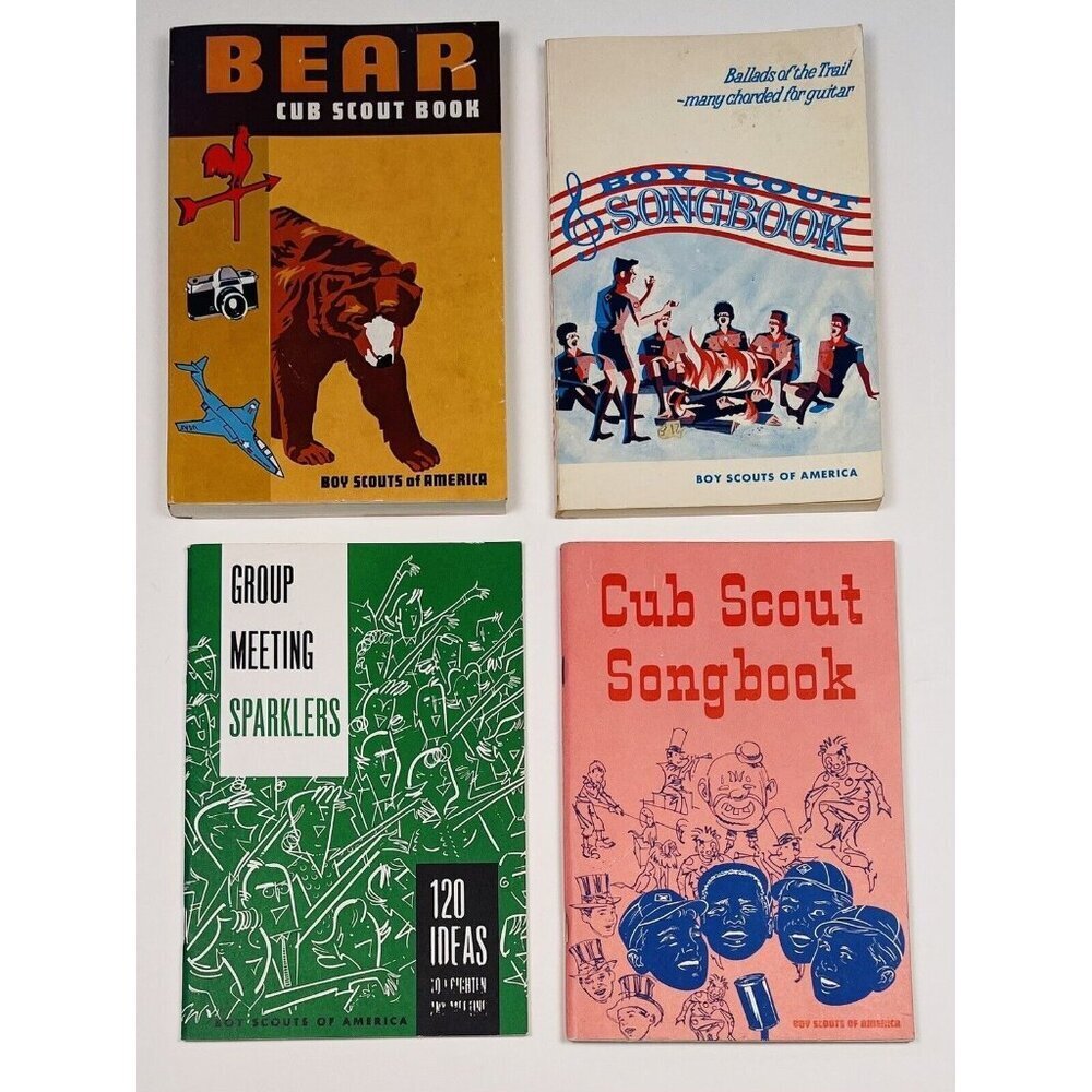 Lot 4 VTG 1960-70-80 Boy/Cub Scouts of America BOOKS Songbook Sparklers Bear EUC